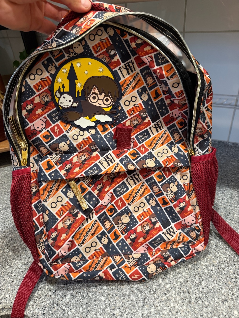 Harry Potter Red Patterned Character Backpack All Over Print